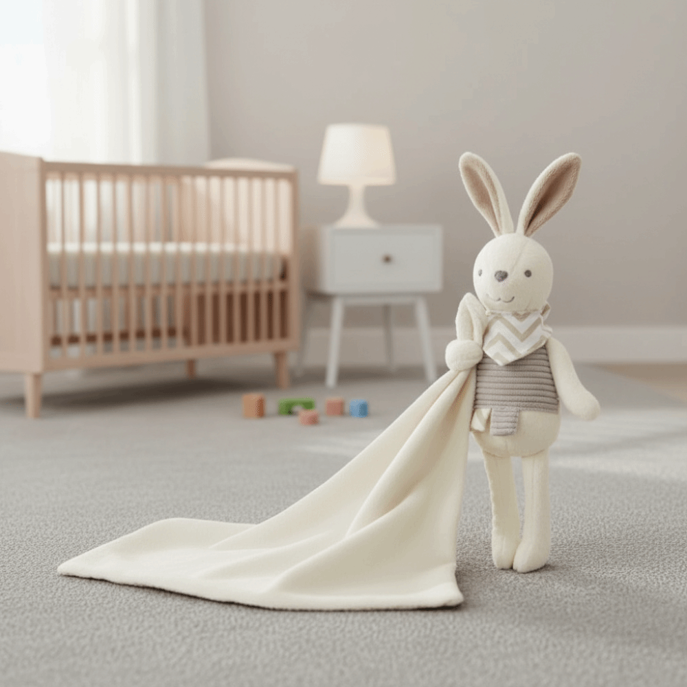 Embroidery Rabbit - Square Shape Baby Rabbit Comforter Elegant