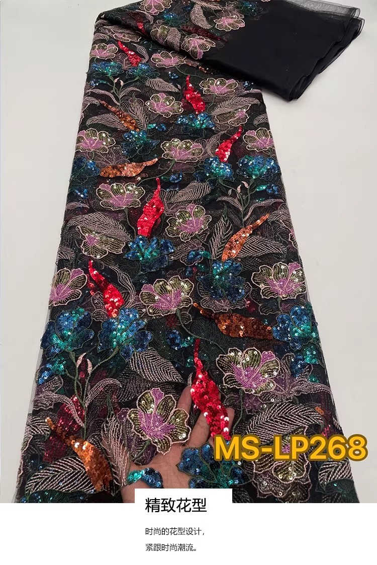 Embroidery Web - 1yard Luxury Double color bead flower