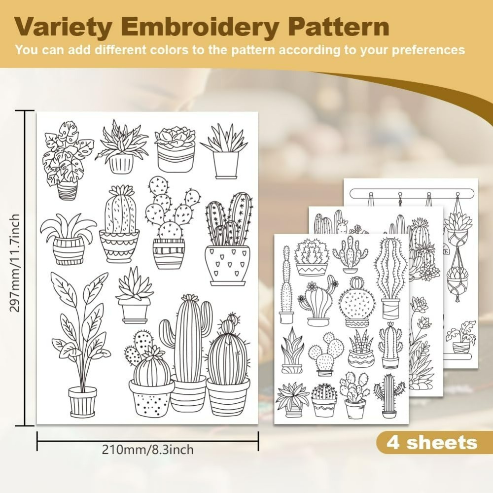 30Pcs Bonsai Cactus Embroidery - огляд і ціна Water Soluble Stabilizer
