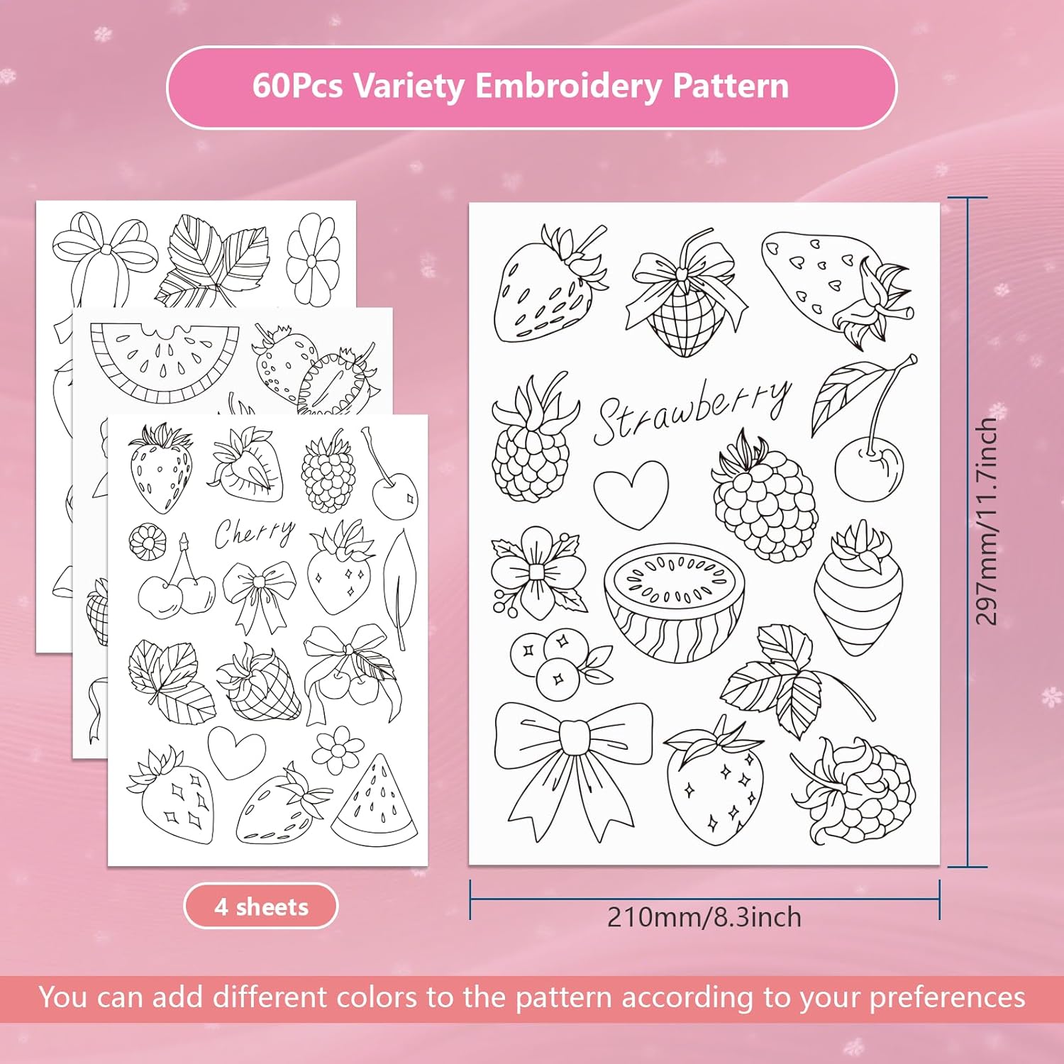 Pre-Printed Strawberry Stick a - огляд і ціна Embroidery Web