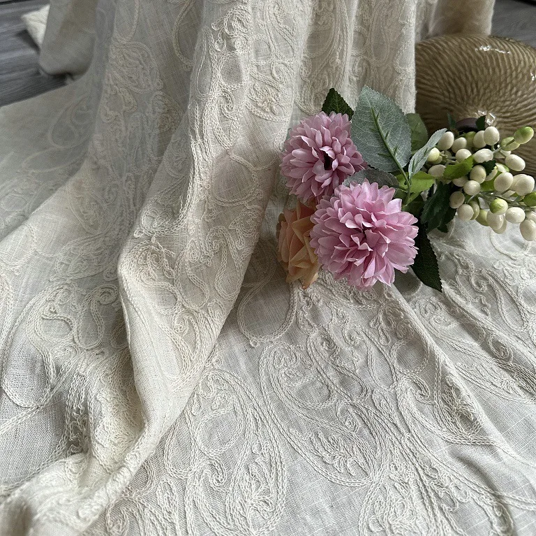 Pure linen base fabric with co - огляд і ціна Embroidery Chain Stitch