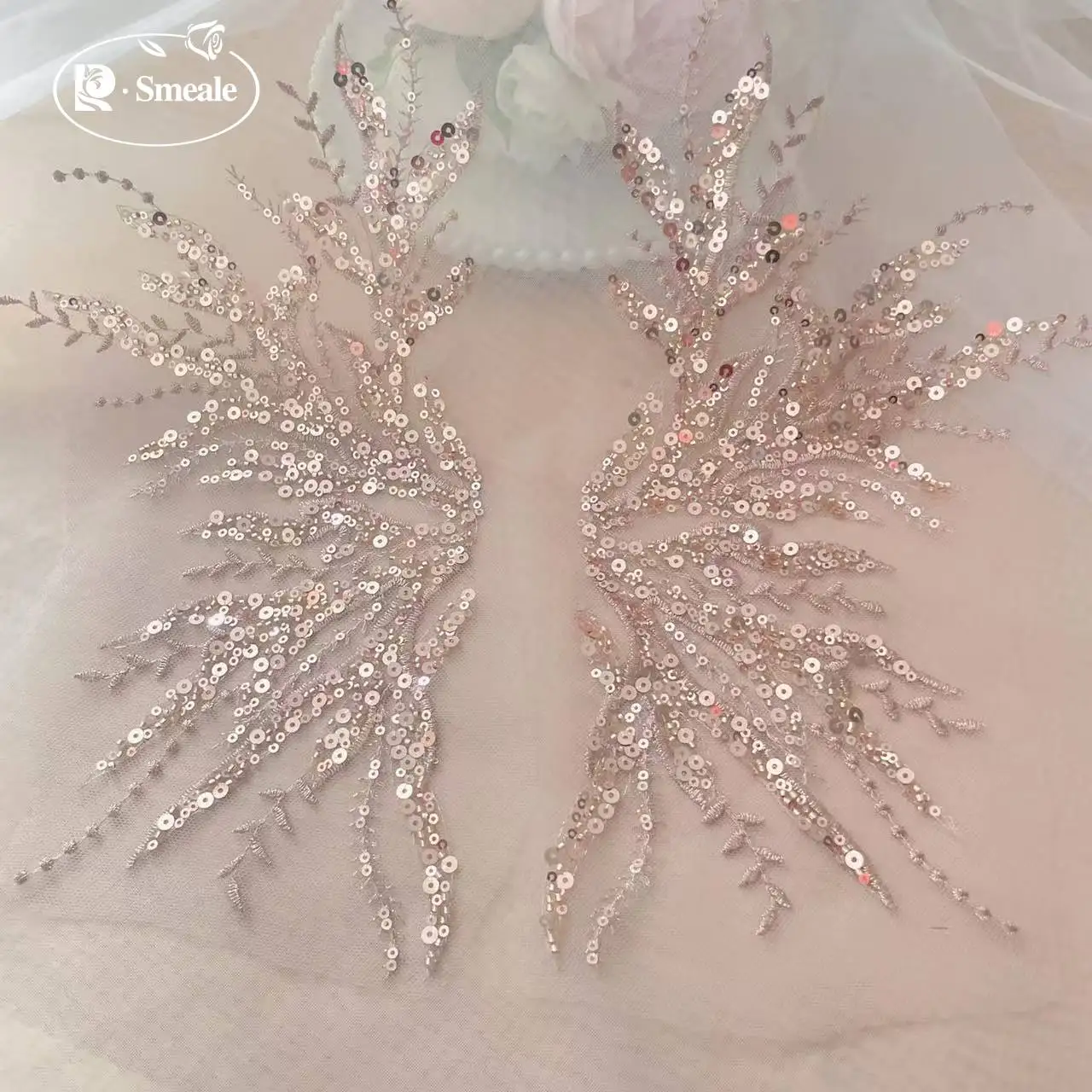 5Pair-2Pair.Rose Gold Sequin T - огляд і ціна Embroidery Roses