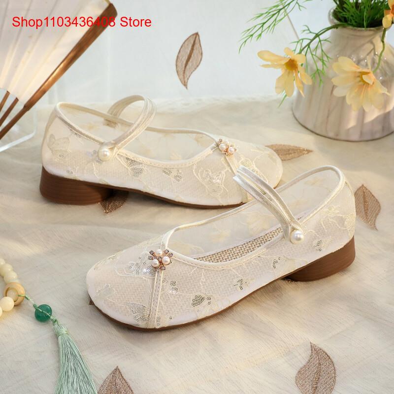 New Mesh Low Heels with Cheong - огляд і ціна Embroidery Canvas