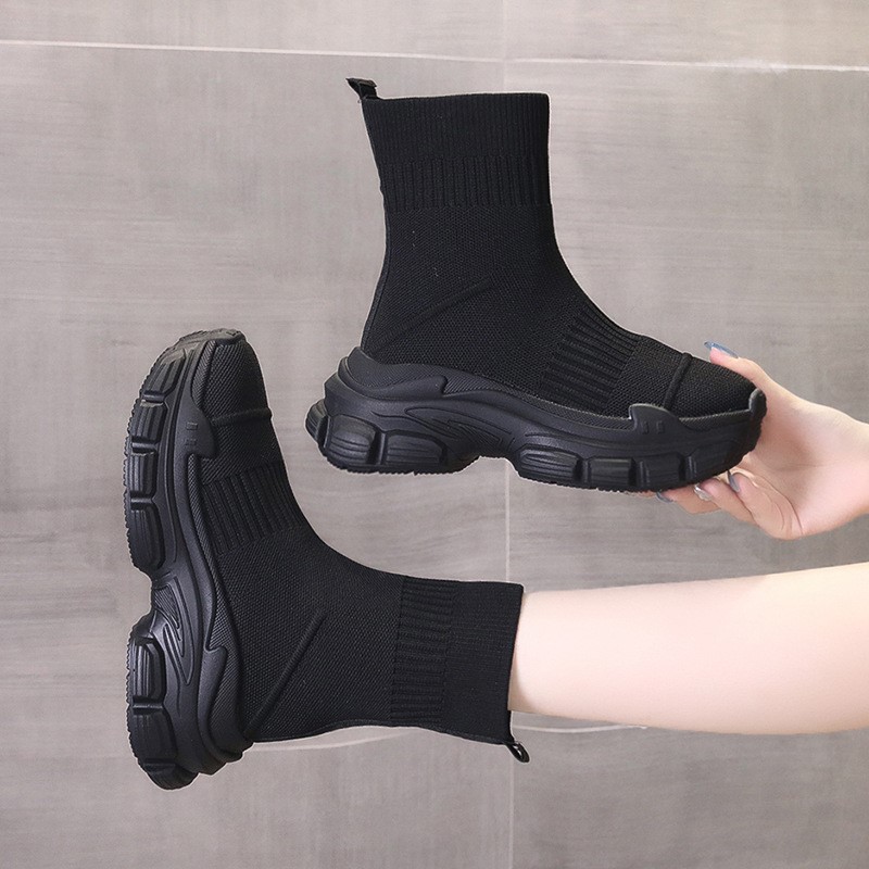 Sock boots women's summer new  - огляд і ціна Embroidery Canvas