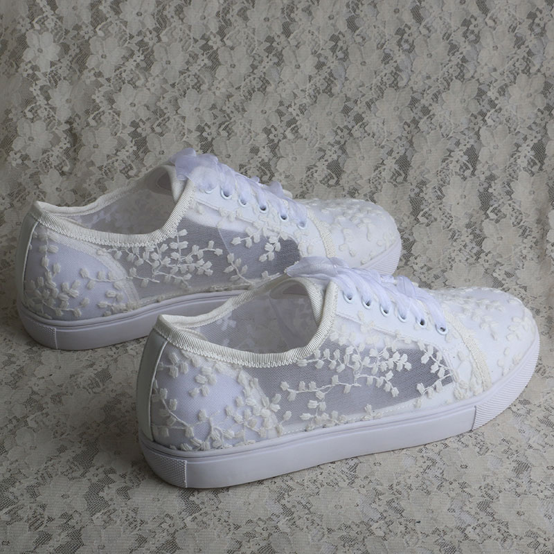 Wedopus White Sneakers for Wom - огляд і ціна Embroidery Lace
