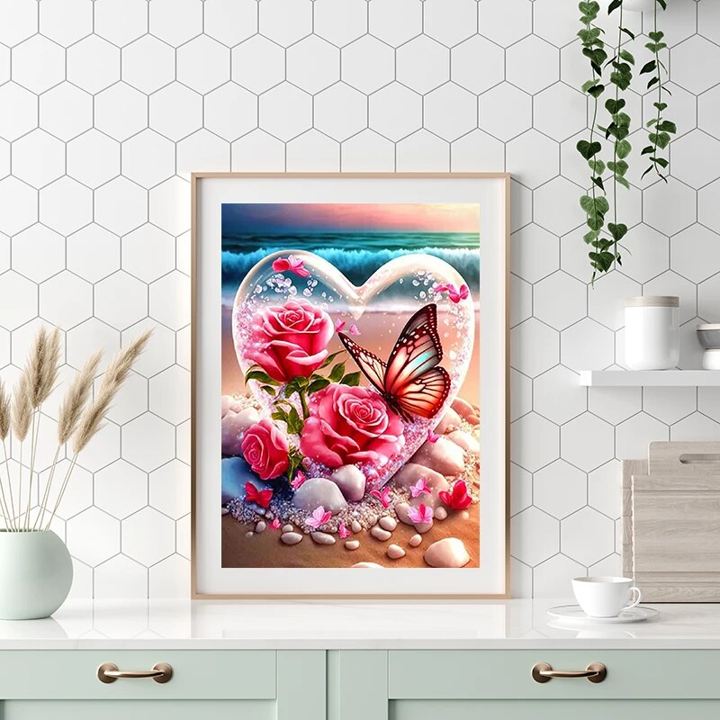 Butterfly Diamond Mosaic Rose  - огляд і ціна Embroidery Roses