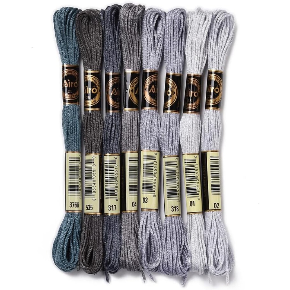 8 Skeins 70 Yards Grey Friends - огляд і ціна Embroidery Handicraft