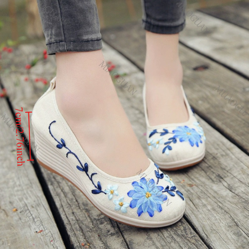 Embroidered Women Comfort Wedg - огляд і ціна Embroidery Canvas