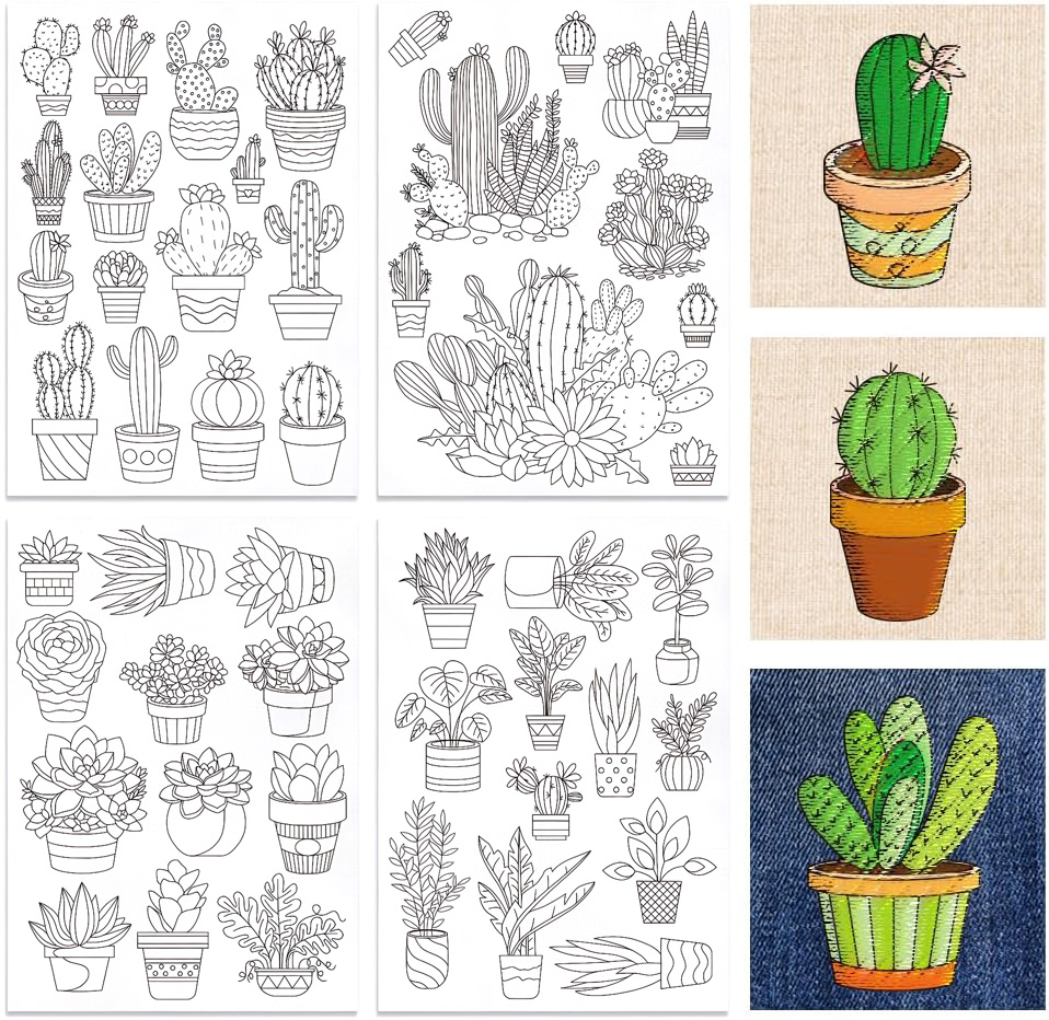 48Pcs Cactus Embroidery Self-A - огляд і ціна Water Soluble Stabilizer