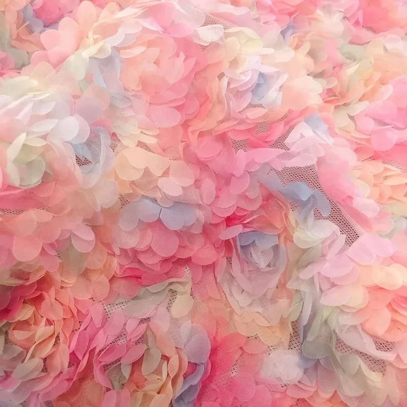 3d chiffon rose flower lace fa - огляд і ціна Embroidery Roses