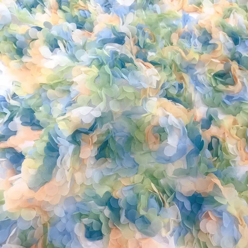 3d chiffon rose flower lace fa - огляд і ціна Embroidery Roses