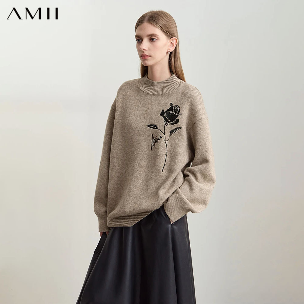 Amii Sweaters for Autumn Winte - огляд і ціна Embroidery Roses