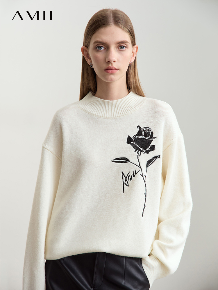 Amii Sweaters for Autumn Winte - огляд і ціна Embroidery Roses
