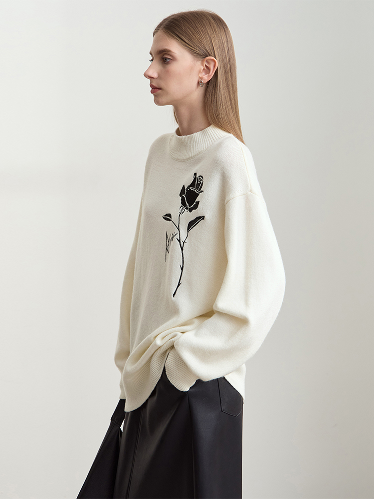 Amii Sweaters for Autumn Winte - огляд і ціна Embroidery Roses