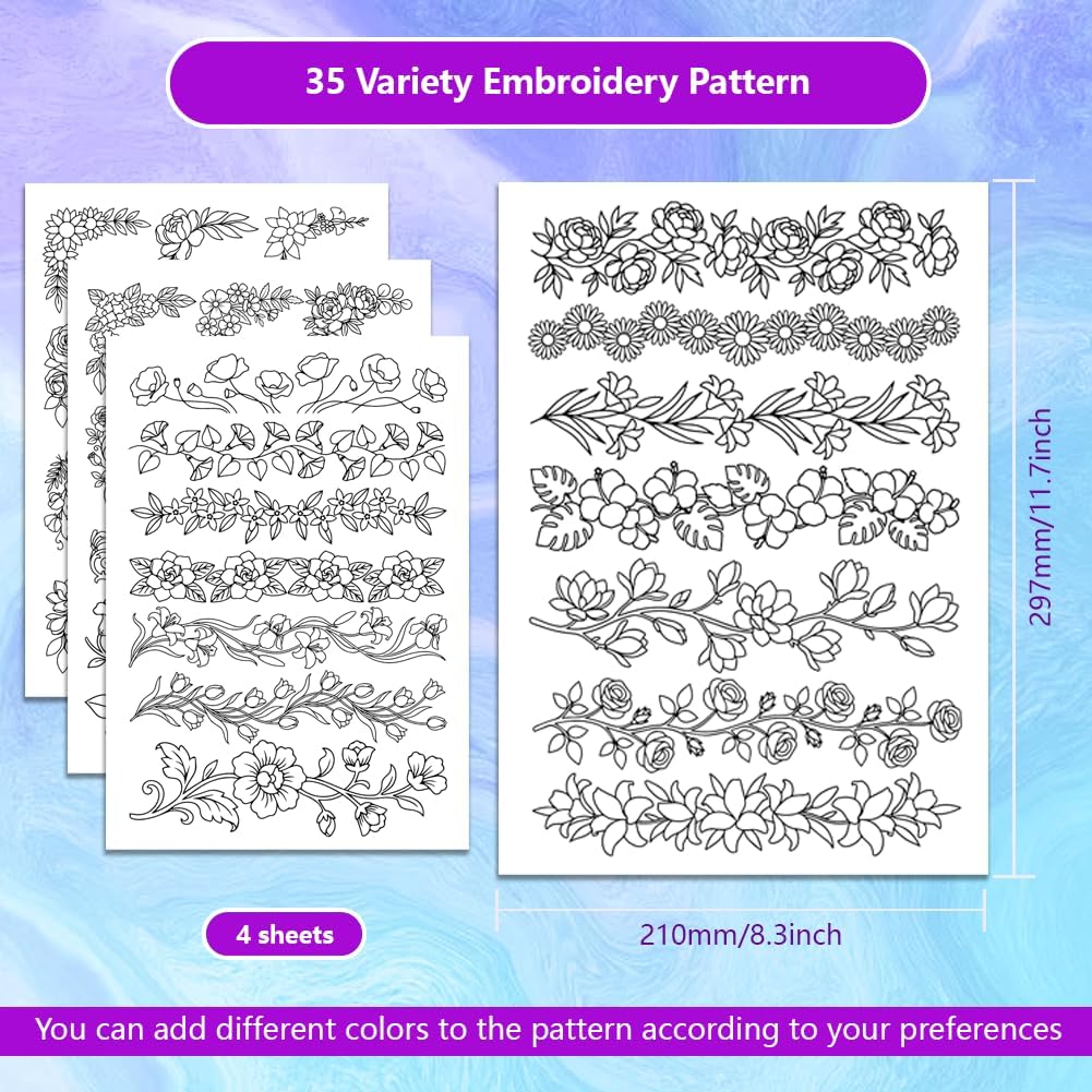 Pre-Printed Large Floral Borde - огляд і ціна Water Soluble Stabilizer